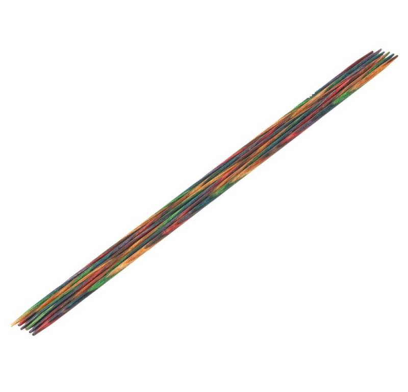 LANA GROSSA Stecknadeln Strumpfstricknadeln DESIGN-HOLZ Multicolor Länge 15cm/20 cm, Nadelspiel in verschiedenen Stärken von LANA GROSSA