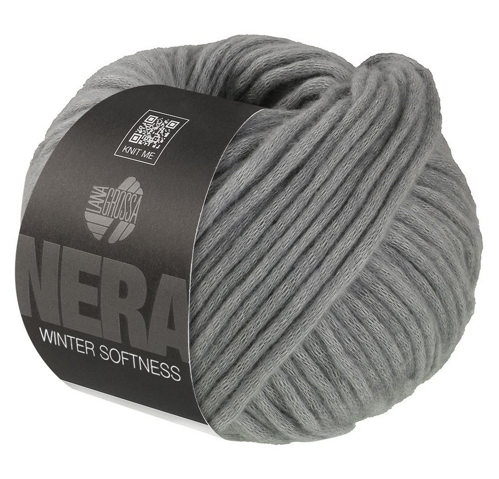 LANA GROSSA WINTER SOFTNESS (NERA) Häkelwolle, 70 m (Zartes Baumwollschlauchgarn, voluminös gefüllt mit flauschigen Merinofasern), 50 g von LANA GROSSA