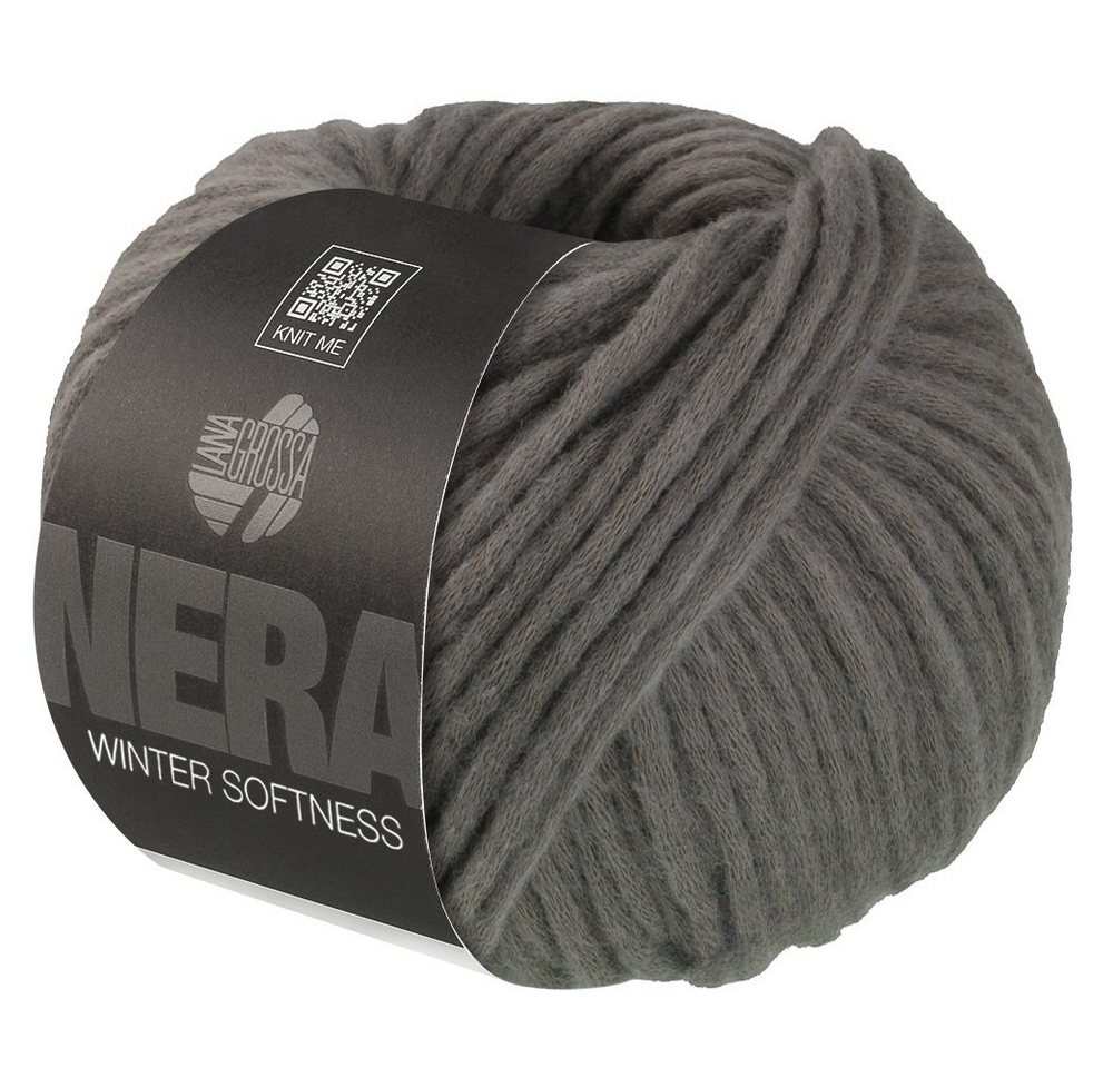 LANA GROSSA WINTER SOFTNESS (NERA) Häkelwolle, 70 m (Zartes Baumwollschlauchgarn, voluminös gefüllt mit flauschigen Merinofasern), 50 g von LANA GROSSA
