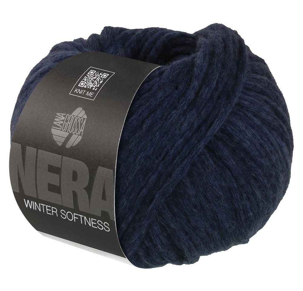LANA GROSSA WINTER SOFTNESS (NERA) Häkelwolle, 70 m (Zartes Baumwollschlauchgarn, voluminös gefüllt mit flauschigen Merinofasern), 50 g von LANA GROSSA
