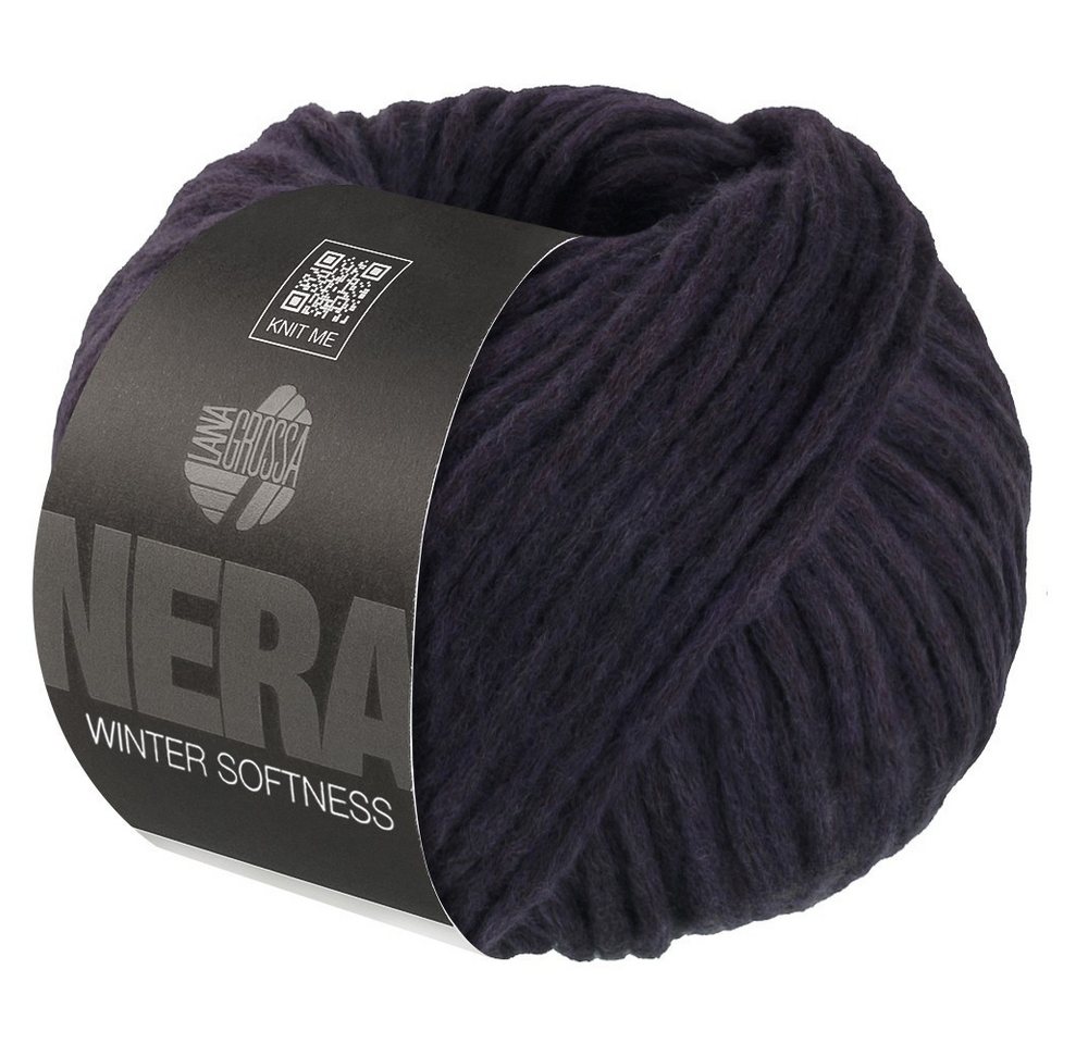 LANA GROSSA WINTER SOFTNESS (NERA) Häkelwolle, 70 m (Zartes Baumwollschlauchgarn, voluminös gefüllt mit flauschigen Merinofasern), 50 g von LANA GROSSA