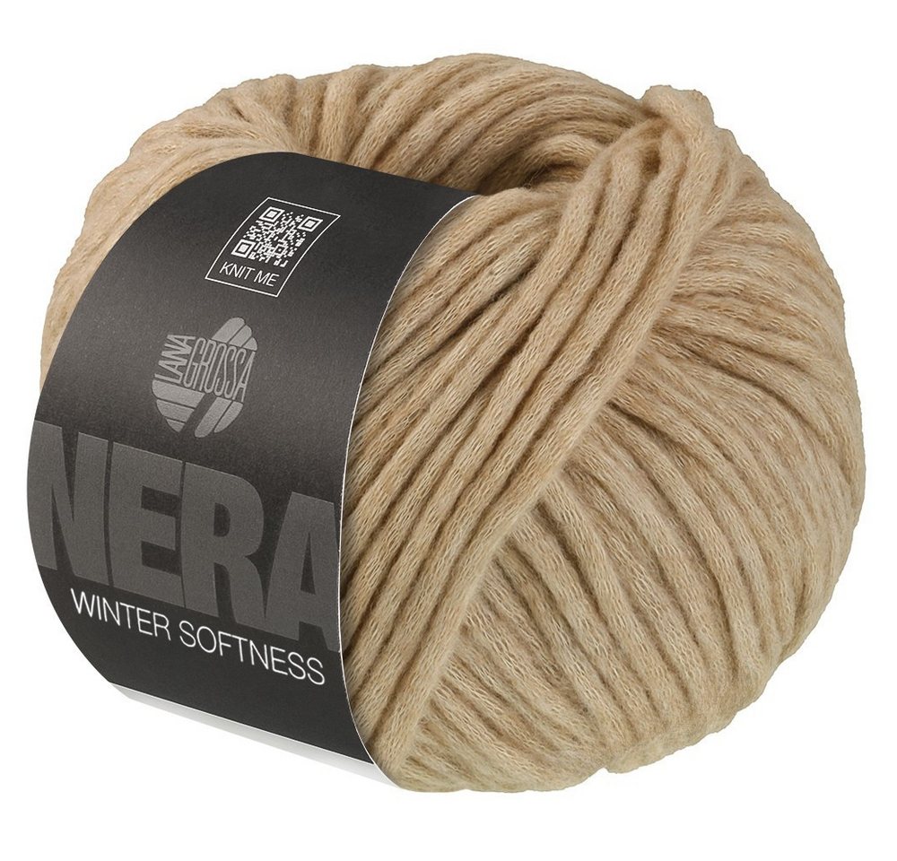 LANA GROSSA WINTER SOFTNESS (NERA) Häkelwolle, 70 m (Zartes Baumwollschlauchgarn, voluminös gefüllt mit flauschigen Merinofasern), 50 g von LANA GROSSA