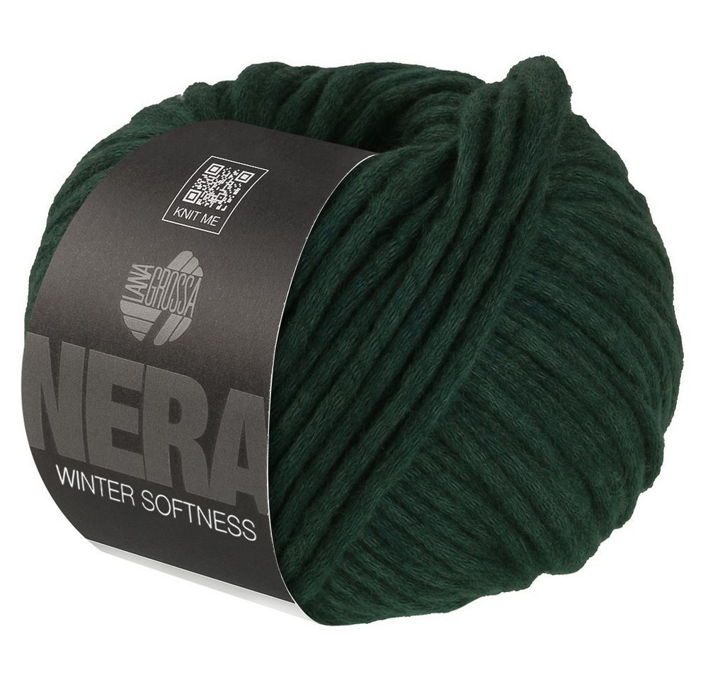 LANA GROSSA WINTER SOFTNESS (NERA) Häkelwolle, 70 m (Zartes Baumwollschlauchgarn, voluminös gefüllt mit flauschigen Merinofasern), 50 g von LANA GROSSA