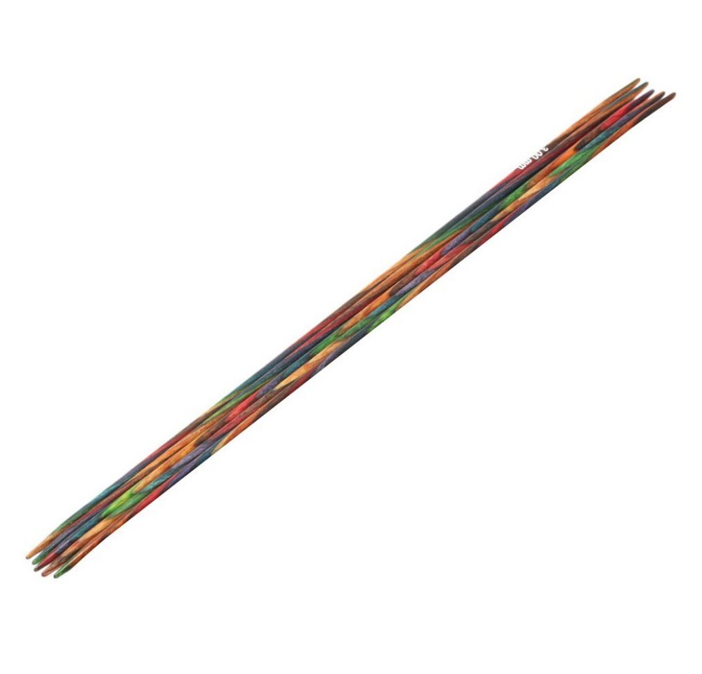 LANA GROSSA Stecknadeln Strumpfstricknadeln DESIGN-HOLZ Multicolor Länge 15cm/20 cm, Nadelspiel in verschiedenen Stärken von LANA GROSSA