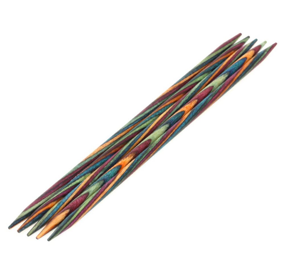 LANA GROSSA Stecknadeln Strumpfstricknadeln DESIGN-HOLZ Multicolor Länge 15cm/20 cm, Nadelspiel in verschiedenen Stärken von LANA GROSSA