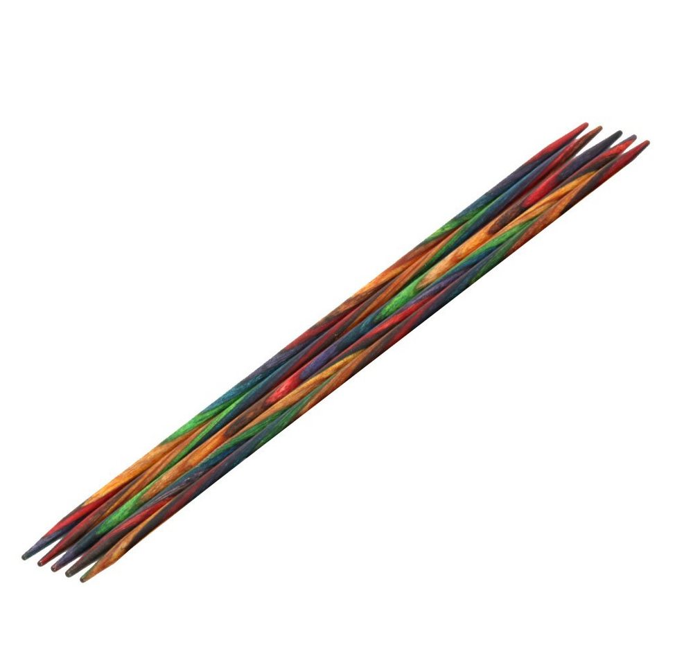 LANA GROSSA Stecknadeln Strumpfstricknadeln DESIGN-HOLZ Multicolor Länge 15cm/20 cm, Nadelspiel in verschiedenen Stärken von LANA GROSSA