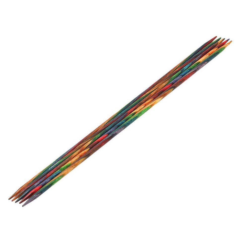 LANA GROSSA Stecknadeln Strumpfstricknadeln DESIGN-HOLZ Multicolor Länge 15cm/20 cm, Nadelspiel in verschiedenen Stärken von LANA GROSSA