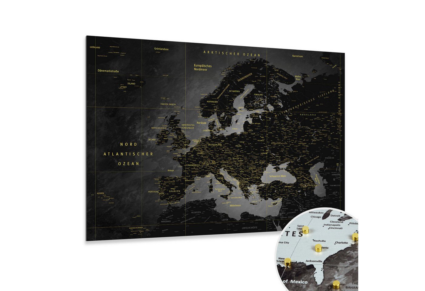 LANA KK Glasbild magnetische Europakarte, deutsche Beschriftung LANA KK Glasbild magnetische Europakarte, deutsche Beschriftung von LANA KK