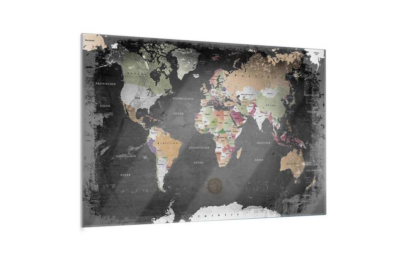 LANA KK Glasbild magnetische Weltkarte, deutsche Beschriftung LANA KK Glasbild magnetische Weltkarte, deutsche Beschriftung von LANA KK