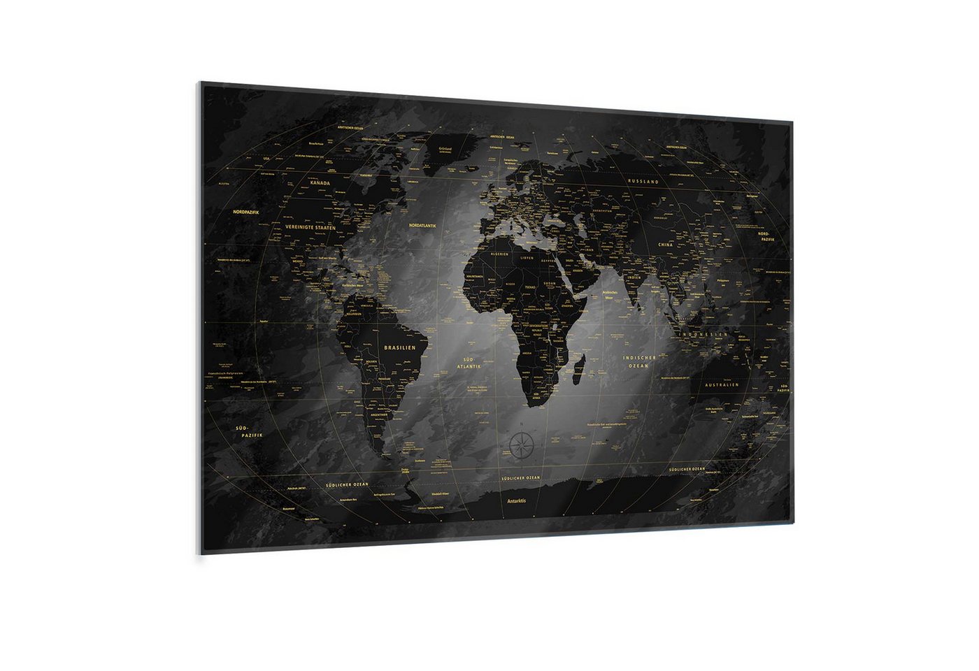 LANA KK Glasbild magnetische Weltkarte, deutsche Beschriftung LANA KK Glasbild magnetische Weltkarte, deutsche Beschriftung von LANA KK