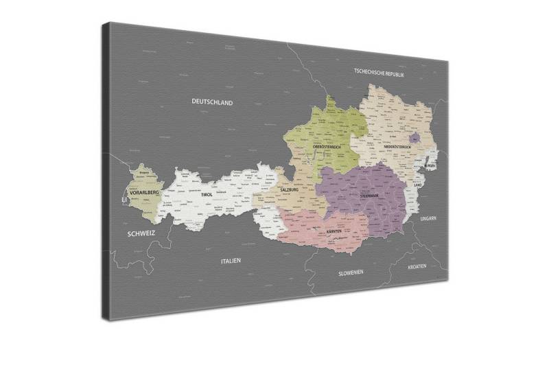 LANA KK Leinwandbild Österreichkarte, deutsche Beschriftung LANA KK Leinwandbild Österreichkarte, deutsche Beschriftung von LANA KK