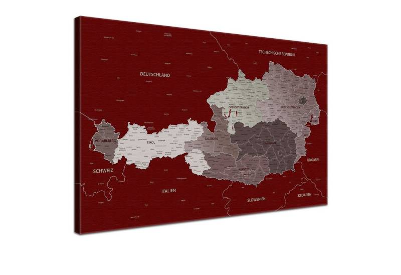 LANA KK Leinwandbild Österreichkarte, deutsche Beschriftung LANA KK Leinwandbild Österreichkarte, deutsche Beschriftung von LANA KK