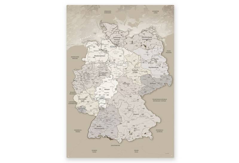 LANA KK Metallschild magnetische Deutschlandkarte Blechschild XXL, deutsche Beschriftung LANA KK Metallschild magnetische Deutschlandkarte Blechschild XXL, deutsche Beschriftung von LANA KK