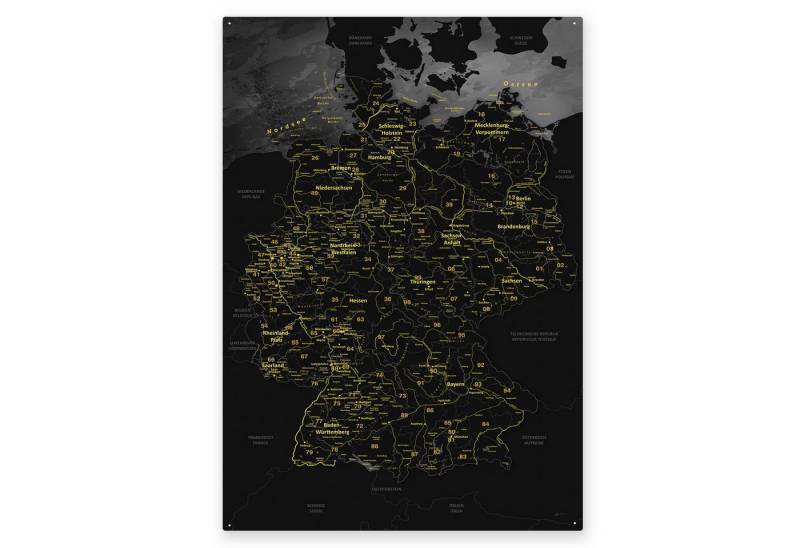 LANA KK Metallschild magnetische Deutschlandkarte Blechschild XXL, deutsche Beschriftung LANA KK Metallschild magnetische Deutschlandkarte Blechschild XXL, deutsche Beschriftung von LANA KK