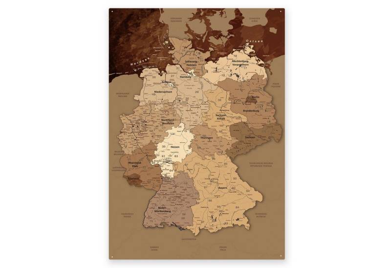 LANA KK Metallschild magnetische Deutschlandkarte Blechschild XXL, deutsche Beschriftung LANA KK Metallschild magnetische Deutschlandkarte Blechschild XXL, deutsche Beschriftung von LANA KK