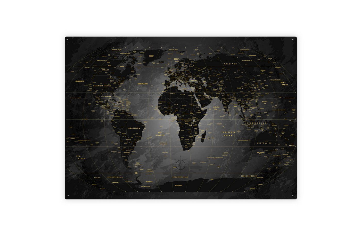 LANA KK Metallschild magnetische Weltkarte Blechschild XXL, deutsche Beschriftung LANA KK Metallschild magnetische Weltkarte Blechschild XXL, deutsche Beschriftung von LANA KK