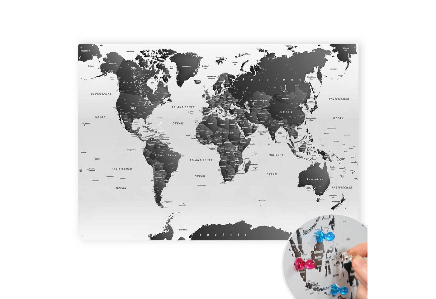 LANA KK Metallschild magnetische Weltkarte Blechschild XXL LANA KK Metallschild magnetische Weltkarte Blechschild XXL von LANA KK