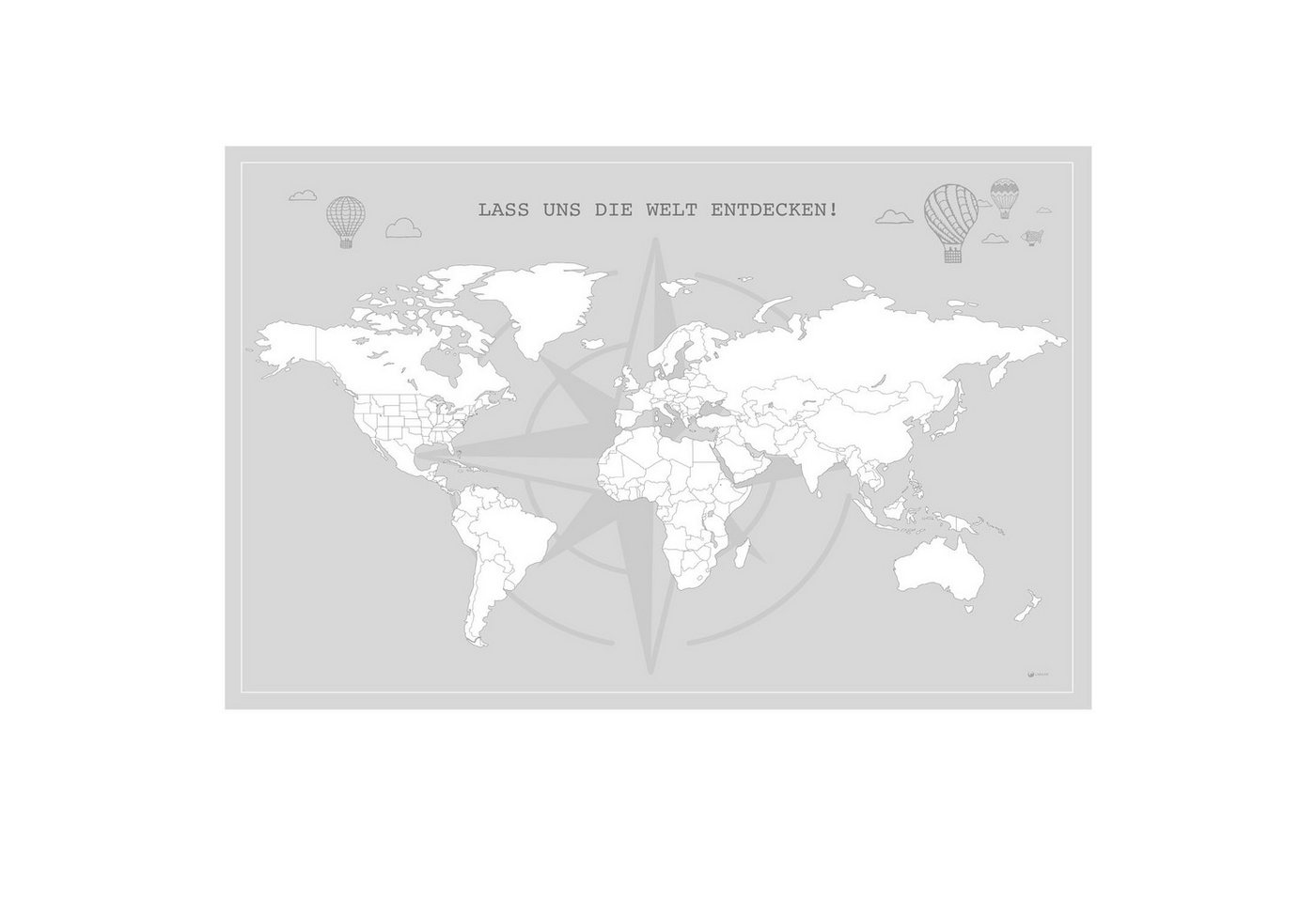 LANA KK Bild Weltkarte zum ausmalen, als Poster, Klebeposter oder Leinwandbild LANA KK Bild Weltkarte zum ausmalen, als Poster, Klebeposter oder Leinwandbild von LANA KK