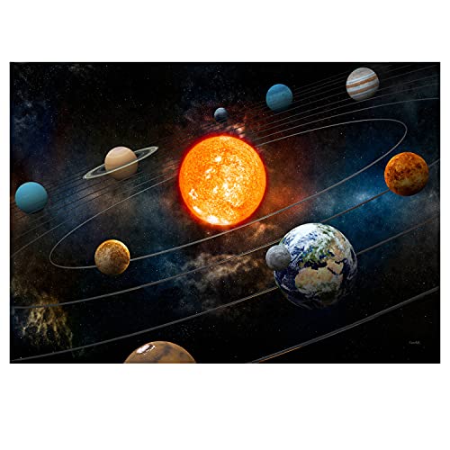 LANA KK Weltall Poster - Sonnensystem - Universum, Planeten, Galaxis, Sterne in 100 x 70 cm, Premium-Qualität Wall-Art Wandbild von LANA KK