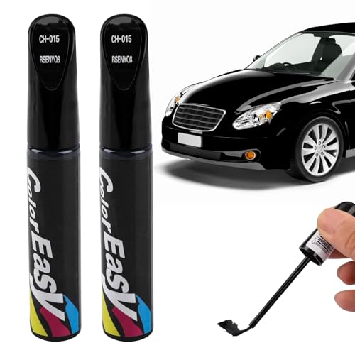 2PCS Lackstift Auto,Lackstift Schwarz Matt,Lack Reparatur,Lackstift für Autos Reparieren,Autolackstift,zur Ausbesserung von Steinschlägen und Kratzern am Auto(Black 12ml) von LANAFAY