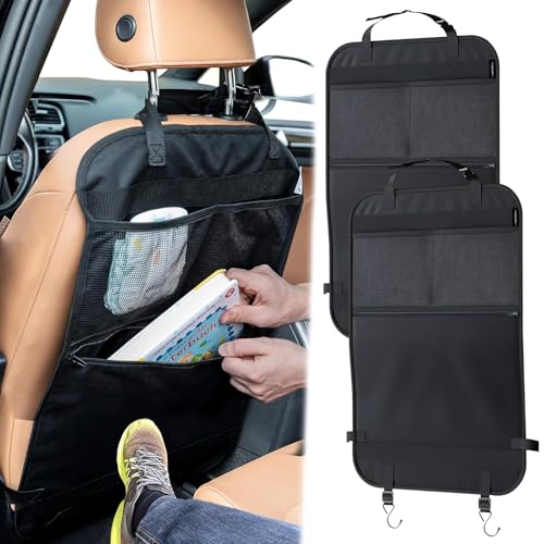 LANAFAY 2PCS Rückenlehnenschutz, Autositz Organizer, Rücksitzschoner, Auto Organizer Kinder, Sitzschoner Auto Rückenlehne, schmutzabweisend wasserabweisend pflegeleicht von LANAFAY