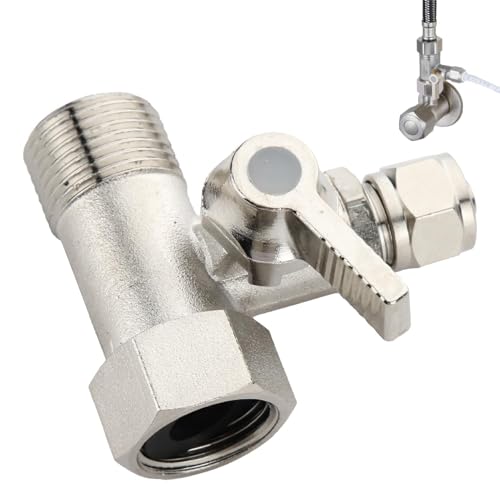 LANAFAY Wasseranschluss Adapter T-stück 3/8 X 3/8 X 1/4, Wasseranschluss Verteiler, Gartenschlauch Verteiler, Wasserhahn Absperrhahn Absperrventil Adapter zum Anschluss von 2 Geräten von LANAFAY