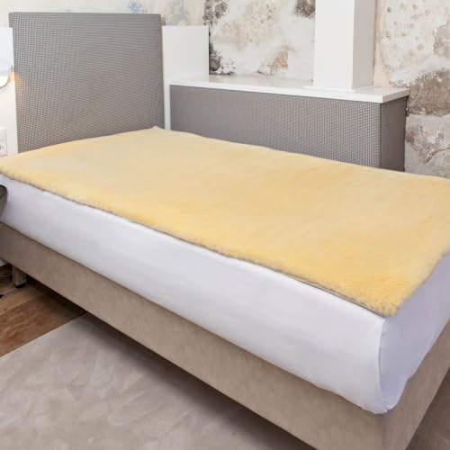 160 x 200 cm Lammfell Bettauflage, Matratzenauflage, Unterbett, Topper. LANABEST Premium Qualität. Echt Merino aus Deutscher Produktion. Schadstoffarm. Medizinische Gerbung, 30°C waschbar. von LANAMED