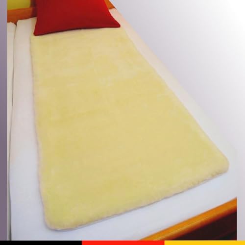 Lammfell Bettauflage, Unterbett, Matrazenauflage 75 x 150 cm von LANABEST. Premium Qualität, medizinische Gerbung, schadstoffarm, waschbar. Echtes Merino Lammfell (75 x 150 cm) von LANAMED