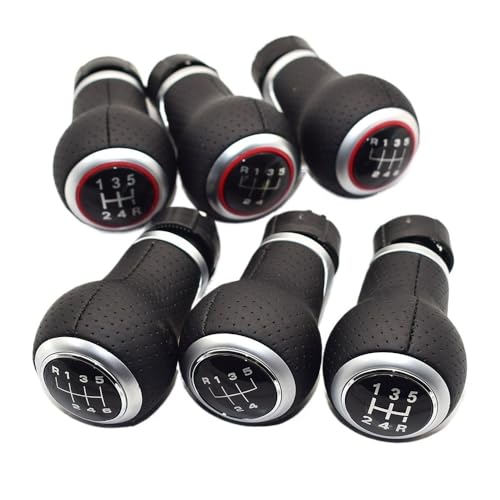 LANAPPTLTG 12 mm 5/6-Gang-Schaltknauf, passend for Audi A4 B6 B7 B8 A6 S4 8K A5 8T Q5 8R S, passend for Line Ibiza 6J, passend for Seat Leon Mk1, passend for Passat, passend for Golf(6 Speed-Red A) von LANAPPTLTG