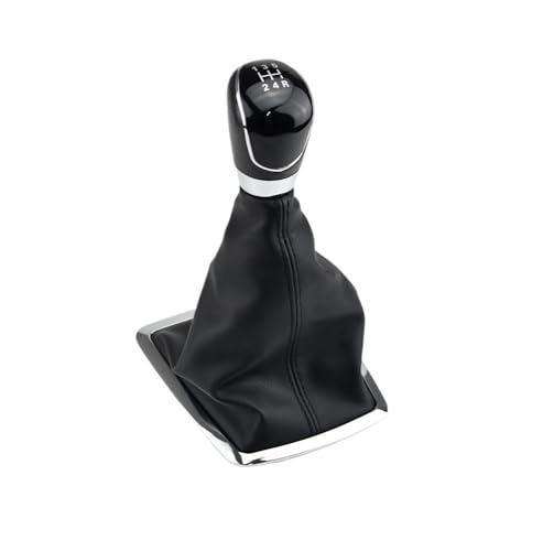 LANAPPTLTG 5/6 geschwindigkeit Schaltknauf Hebel HandBall Fit for Ford Focus 2 MK2 FL C-MAX 2006-2011 MK3 MK4 MK7 Galaxy Gamasche Boot Leder Abdeckung(5 Speed-Black-A) von LANAPPTLTG