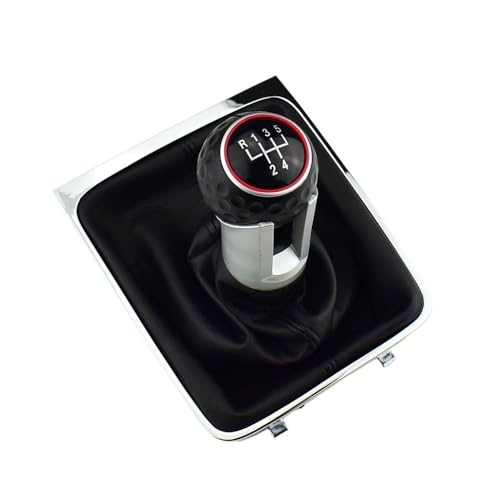 LANAPPTLTG 5 6 Gang Getriebekopf Schwarz Schaltknauf Schaltknauf Kofferraummanschette Rahmen Passend for Volkswagen Passend for Passat B6(GTI 5 Speed) von LANAPPTLTG