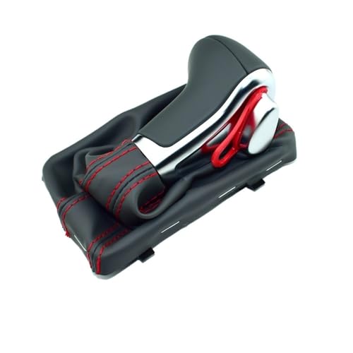 LANAPPTLTG Auto Leder Chrom Schaltknauf Schaltknäufe Fit for AUDI A6 A7 A3 A4 A5 A6 c6 Q5 2009 2010 2011 2012 2014 4G1 713 139 R(Red line gray) von LANAPPTLTG
