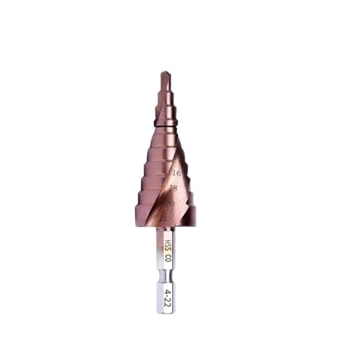 M35 5% HSS Stufenbohrer CO HSSCO Hochgeschwindigkeitsstahl Kegel Sechskantschaft Metallbohrer Werkzeugsatz Lochschneider Passend for Edelstahl(4-22mm) von LANAPPTLTG