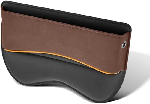 LANAZU Aufbewahrungsbox für Autositze, für BMW X1 X2 X3 X4 X5 X6 X7 XM GT Z4 Vordersitz Autositz Seitentaschen Organizer PU Leder Lückenfüller Organizer Gap Organizer, B Brown von LANAZU