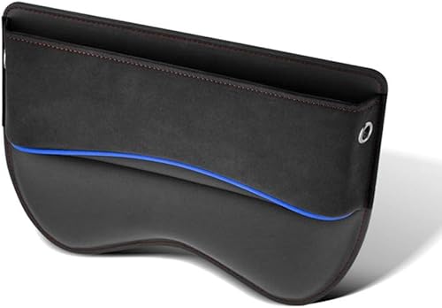 LANAZU Aufbewahrungsbox für Autositze, für Mazda SUV CX-3 CX-30 CX-4 CX-5 CX-50 CX-60 CX-7 Vordersitz Autositz Seitentaschen Organizer PU Leder Lückenfüller Organizer Gap Organizer,A Black von LANAZU