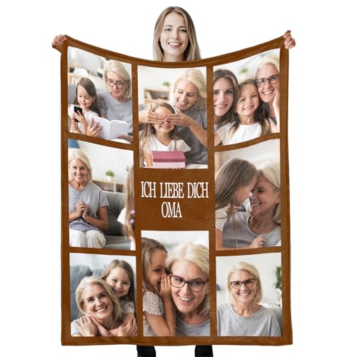 LANAZU Personalisierte Decke mit Foto - Kinderdecke - Fotodecke - Sofadicke - Blanket -Tagesdecke - Geschenkidee für Tochter - Geburtstagsgeschenk - Flauschige Kuscheldecke-Firmung Geschenke von LANAZU