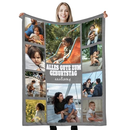 LANAZU Personalisierte Decke mit Foto - Kinderdecke - Fotodecke - Sofadicke - Blanket -Tagesdecke - Geschenkidee für Tochter - Geburtstagsgeschenk - Flauschige Kuscheldecke-Firmung Geschenke von LANAZU