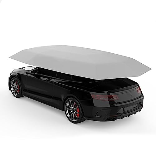 Mobile Garage-Markise, Wärmedämmung, Auto-Kleidung, halbautomatischer Auto-Sonnenschirm, zusammenklappbarer Carport, geeignet für Auto-Sonnenschutz (A 420 * 210cm) von LANAZU