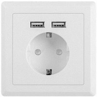 Lanberg - AC-WS01-USB2-F Wandrosette mit 16A SCHUKO-Steckdose und 2 usb 2.1A Ports Farbe White von LANBERG