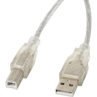 Lanberg - CA-USBA-12CC-0030-TR USB-Kabel usb 2.0 3 m usb b Transparent von LANBERG