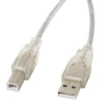 Usb-a stecker auf usb-b stecker kabel CA-USBA-12CC-0018-TR,FERRIT,TRANSPARENT,1.8 meter - Lanberg von LANBERG