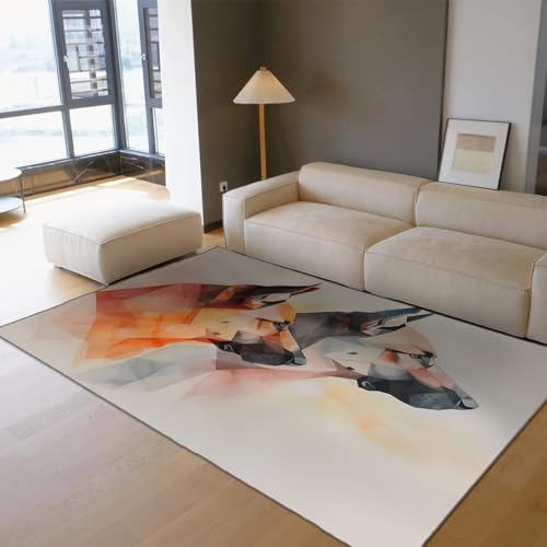 Abstrakte Kunst Tierbereich Teppiche für Wohnzimmer Schlafzimmer Eingangsbereich Bunte geometrische Hundewurf Teppich Tragbare rutschfeste weiche Fußmatten 60x90cm Abstrakte Kunst Tierbereich Teppiche für Wohnzimmer Schlafzimmer Eingangsbereich Bunte geometrische Hundewurf Teppich Tragbare rutschfeste weiche Fußmatten 60x90cm von LANDERSION