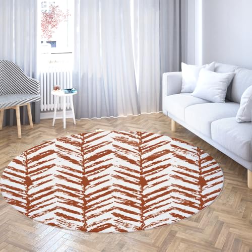Boho Runde Teppiche Waschbarer Rutschfester Kleiner runder Teppich Weicher Leichter minimalistischer Texturdruck Teppich für Schlafzimmer Schlafsaal Kinderzimmer 80cm Boho Runde Teppiche Waschbarer Rutschfester Kleiner runder Teppich Weicher Leichter minimalistischer Texturdruck Teppich für Schlafzimmer Schlafsaal Kinderzimmer 80cm von LANDERSION