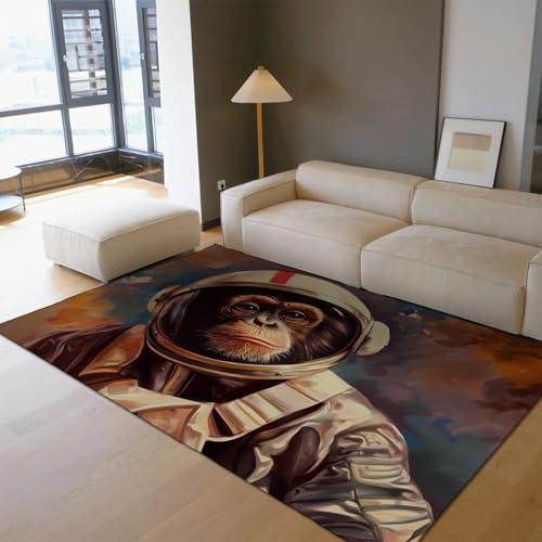 Kinderzimmer Teppich Astronaut AFFE Tier Teppich Fußmatten Waschbar Anti Rutsch Dünne kleine Teppiche für Schlafzimmer Wäscherei Wohnzimmer Küche 60x120cm Kinderzimmer Teppich Astronaut AFFE Tier Teppich Fußmatten Waschbar Anti Rutsch Dünne kleine Teppiche für Schlafzimmer Wäscherei Wohnzimmer Küche 60x120cm von LANDERSION