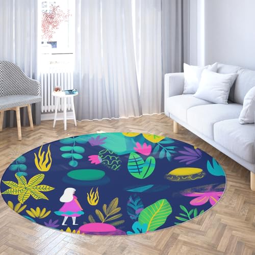 Kinderzimmer verträumte runde Fläche Teppiche lebendige Blumen Graffiti Cartoon Kreis Teppich waschbarer weicher dünner Teppich für Klassenzimmer Kindertagesstätte 140cm Kinderzimmer verträumte runde Fläche Teppiche lebendige Blumen Graffiti Cartoon Kreis Teppich waschbarer weicher dünner Teppich für Klassenzimmer Kindertagesstätte 140cm von LANDERSION