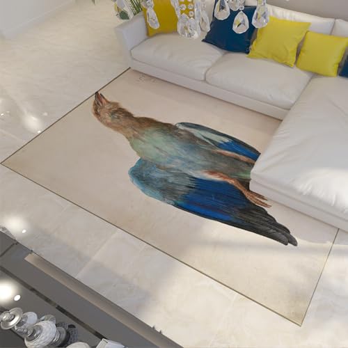 LANDERSION Albrecht Dürer Indoor Boden Teppich unter Esstisch Helle Flächenteppiche Waschbar Große weiche niedliche Tier Bauernhausteppich für Schlafzimmer Zuhause 40x60cm von LANDERSION