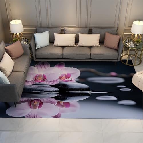 LANDERSION Basalt Stein Orchidee Bereich Teppiche für Schlafzimmer Natur Spa Thementeppich Waschbar leicht zu reinigen niedriger Florteppich für Wohnzimmer Wohnkultur 140x200cm LANDERSION Basalt Stein Orchidee Bereich Teppiche für Schlafzimmer Natur Spa Thementeppich Waschbar leicht zu reinigen niedriger Florteppich für Wohnzimmer Wohnkultur 140x200cm von LANDERSION