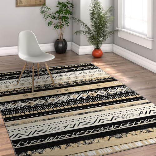 LANDERSION Boho Retro Textured Area Teppiche Aztec Distressed Teppich Teppich Waschbare Nicht haarende niedrigflorige Türmatte für Schlafzimmer Wäscherei Küche 60x90cm LANDERSION Boho Retro Textured Area Teppiche Aztec Distressed Teppich Teppich Waschbare Nicht haarende niedrigflorige Türmatte für Schlafzimmer Wäscherei Küche 60x90cm von LANDERSION