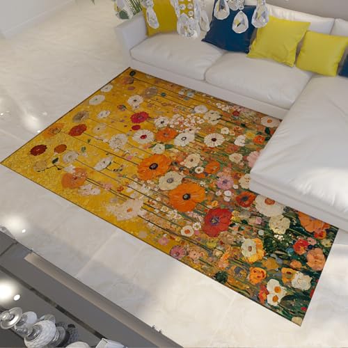 LANDERSION Frühling Innenbereich Teppiche Vintage Blume Weicher Nicht abwerfender Teppich mit Gummirücken Waschbarer Teppich für Wohnzimmer Schlafzimmer 120x240cm LANDERSION Frühling Innenbereich Teppiche Vintage Blume Weicher Nicht abwerfender Teppich mit Gummirücken Waschbarer Teppich für Wohnzimmer Schlafzimmer 120x240cm von LANDERSION