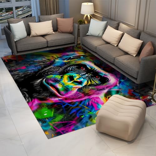 LANDERSION Graffiti Gorilla Bereich Teppiche Bunte Tierwelt Thema Fußmatten Waschbarer Rutschfester Niederflorteppich für Teenager Schlafzimmer Bauernhaus Büro Dekor 60x90cm LANDERSION Graffiti Gorilla Bereich Teppiche Bunte Tierwelt Thema Fußmatten Waschbarer Rutschfester Niederflorteppich für Teenager Schlafzimmer Bauernhaus Büro Dekor 60x90cm von LANDERSION